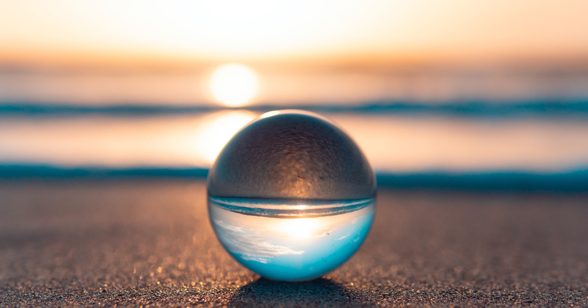 Calm and serene crystal ball on a beach - Spiritual and Meditation | Alpha State of Mind