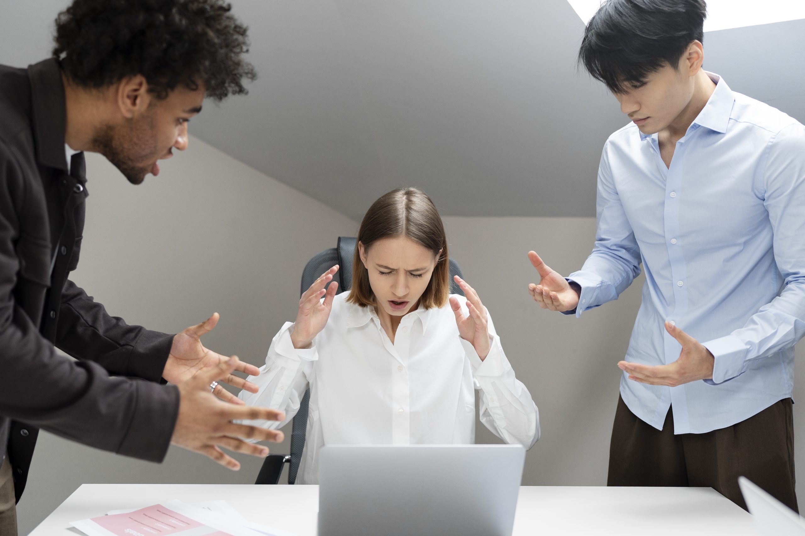 Colleagues Arguing in Toxic Workplace Culture