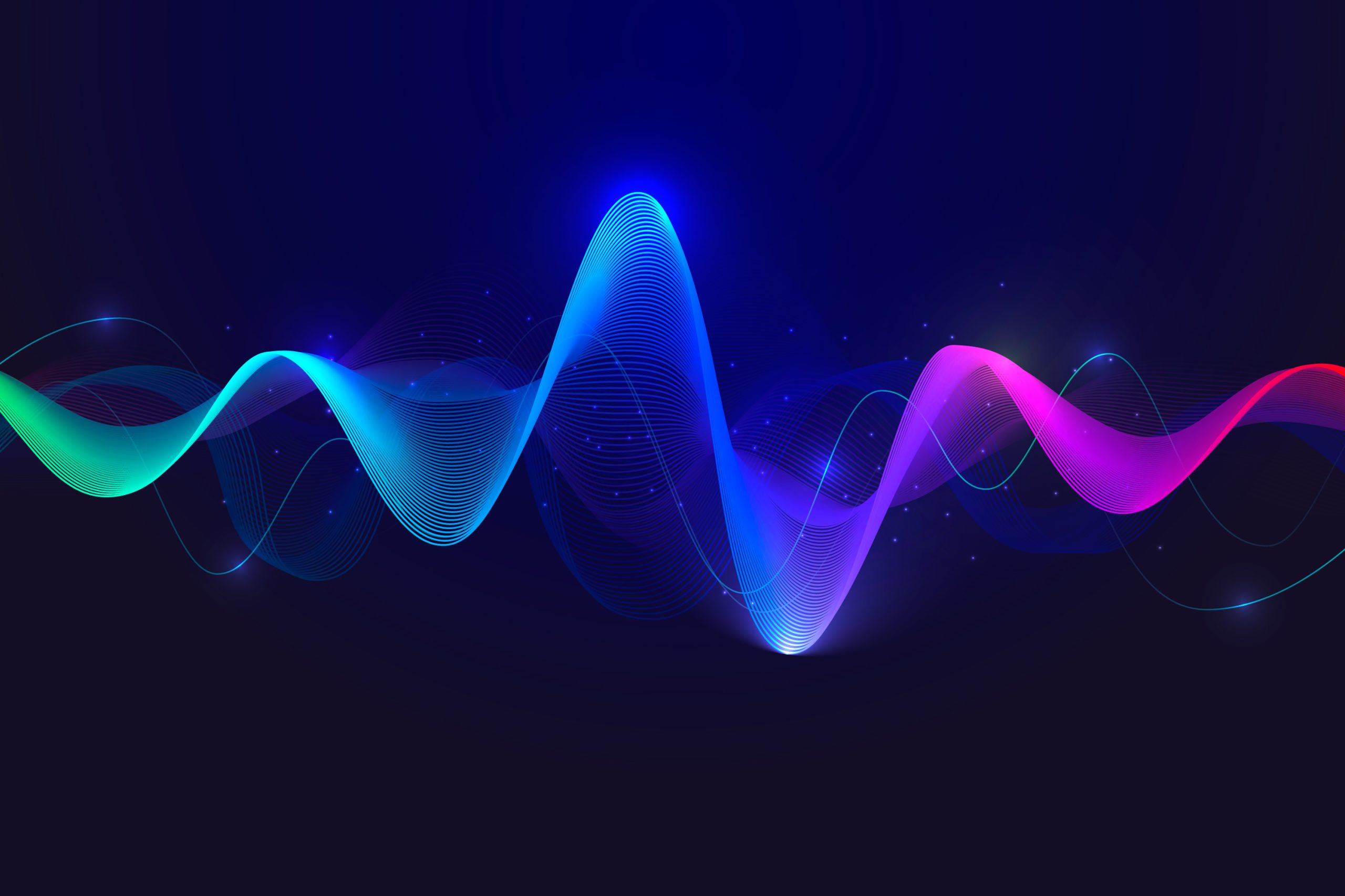 A colorful wave of equalizer in blue background